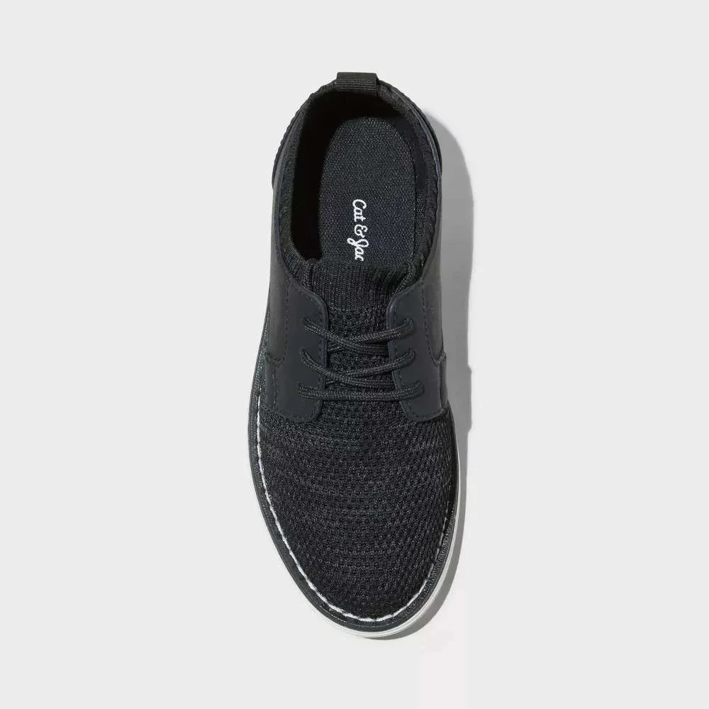 Cat & Jack Kids' Elijah Knit Dress Shoes Black Size 1 New With Tags